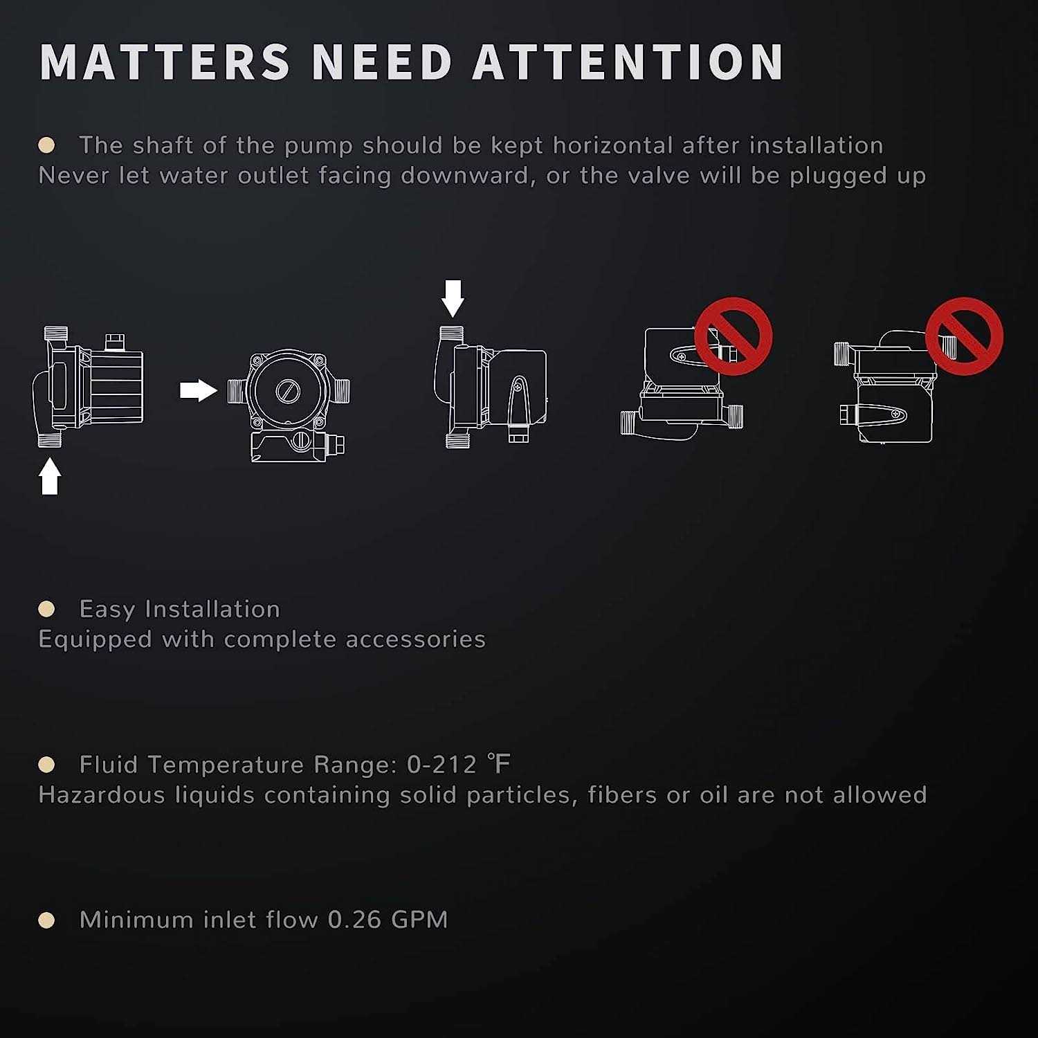 ZeroPone Hot Water Recirculating Pump 93W Water Circulator Pump NPT 3/4 w/NPT 1/2 Adapter - Image 4