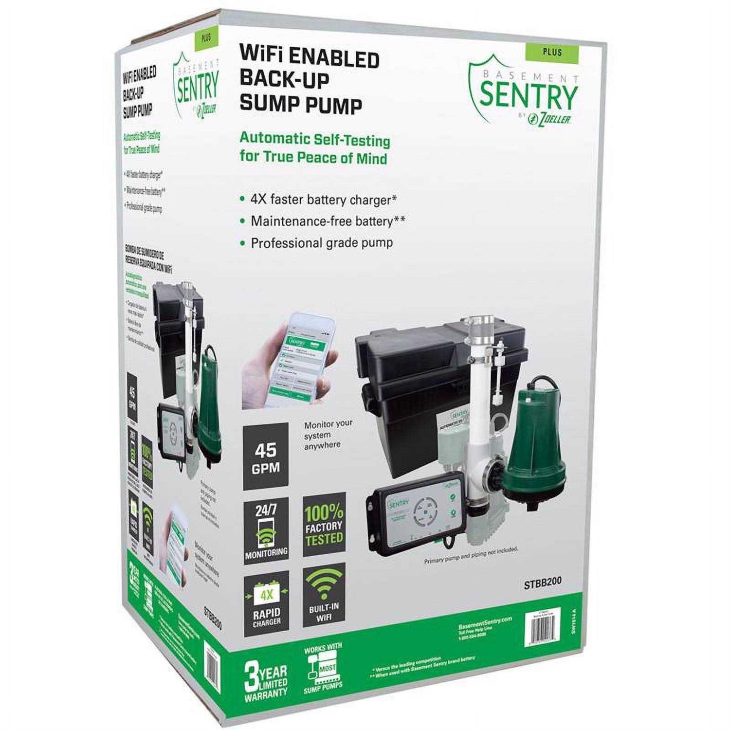 Basement Sentry 2580 gph Thermoplastic Vertical Float Switch Battery Submersible Backup Sump Pump - Image 4