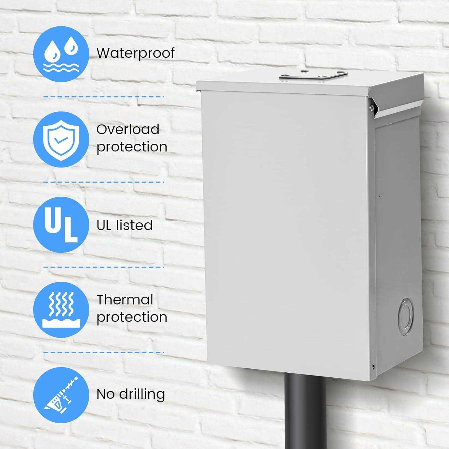 Well Pump Control Box Briidea Control Box for 1.5 HP 230 Volt Deep Well Submersible Pump with 5 Preserved Holes - Image 5