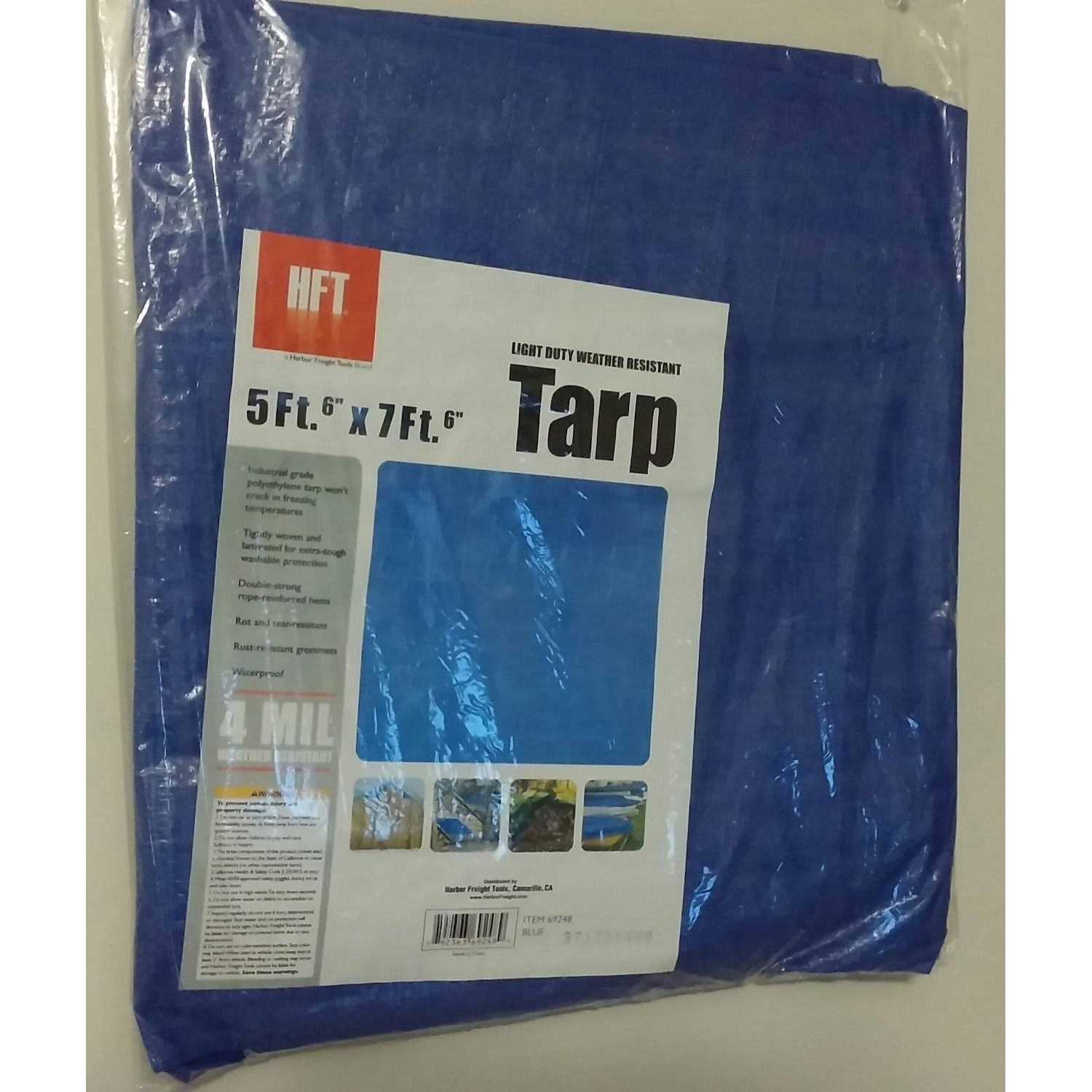 Hft 4 in. x 6 in. Blue All-Purpose Weather-Resistant Tarp - Image 5