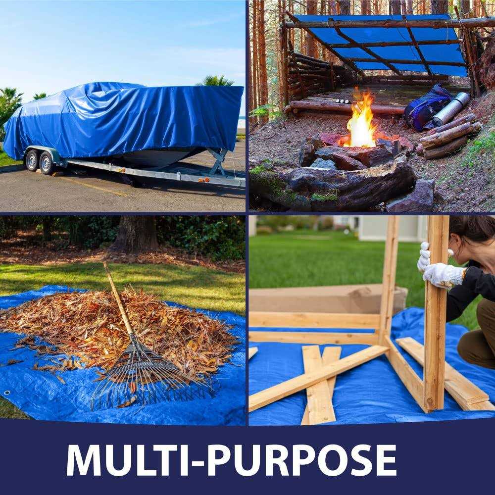 Rugged Rhino Tarp All Weather Protection 100% Waterproof Tarps Tear UV and Temperature Resistant High Durability Reinforced Grommets - Image 5