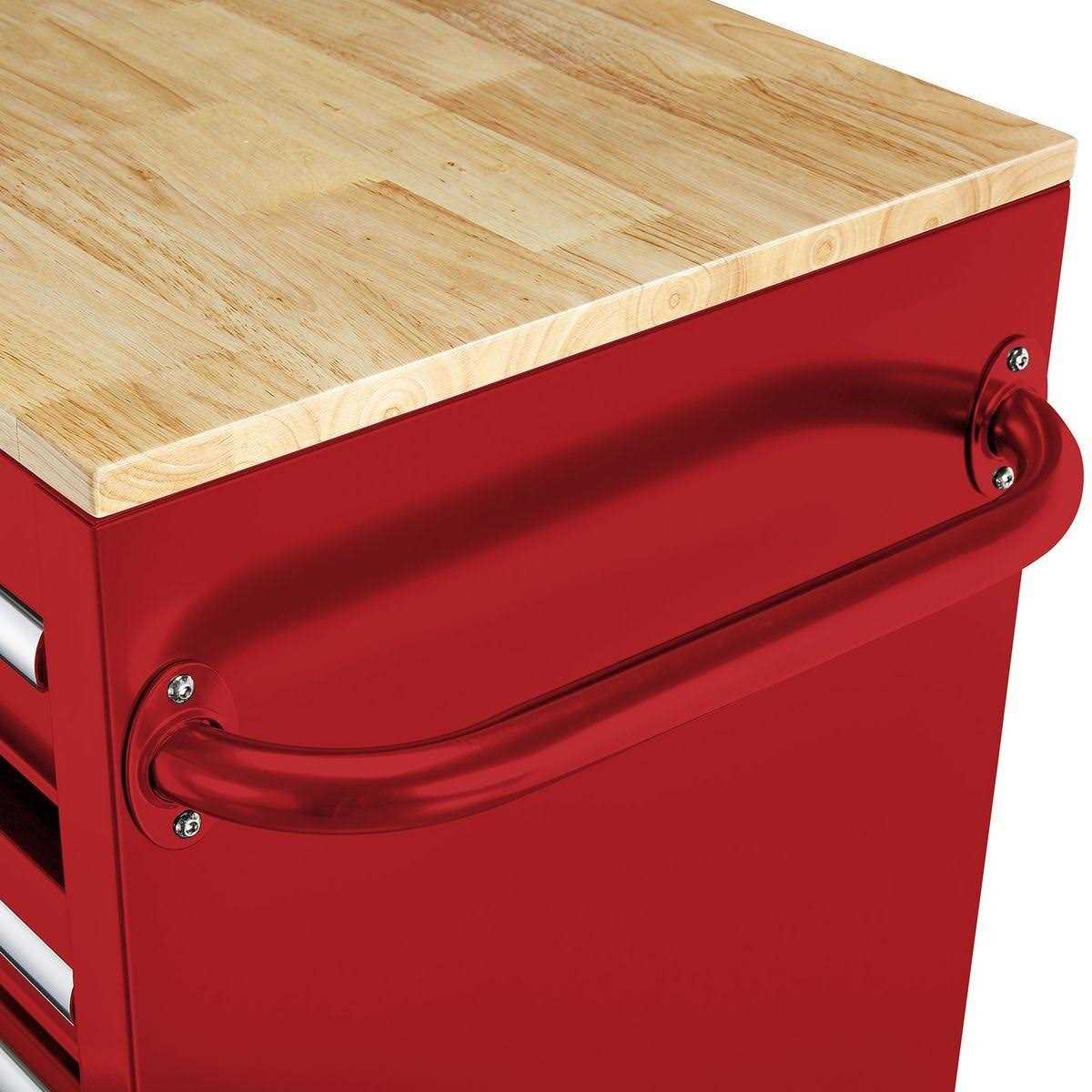 Yukon 46 in. 9 Drawer Mobile Storage Cabinet with Solid Wood Top - Image 4