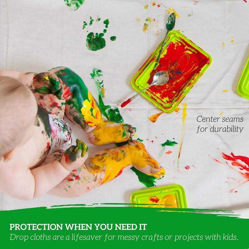 Green Lifestyle All Purpose Canvas Drop Cloth Canvas Tarp Canvas Fabric Drop Cloth Curtains - Image 3