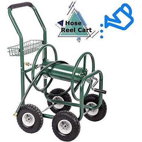 Garden Water Hose Reel Cart Tools with Wheels Garden Lawn Water Truck Water Planting Cart Heavy Duty Outdoor Yard Water Planting Holds 300-Feet - Image 5