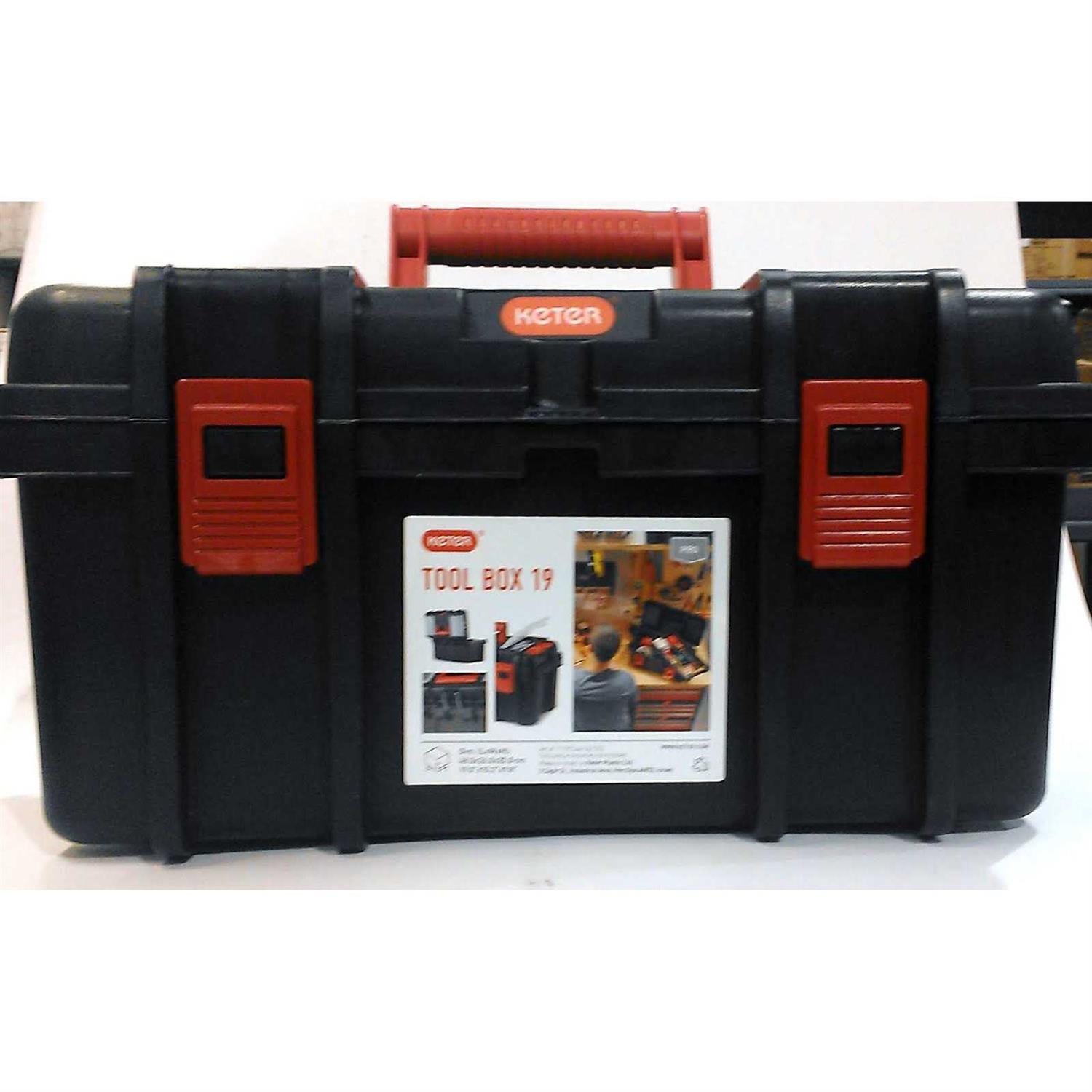 Hyper Tough 19-inch Toolbox, Plastic Tool and Hardware Storage - Image 4