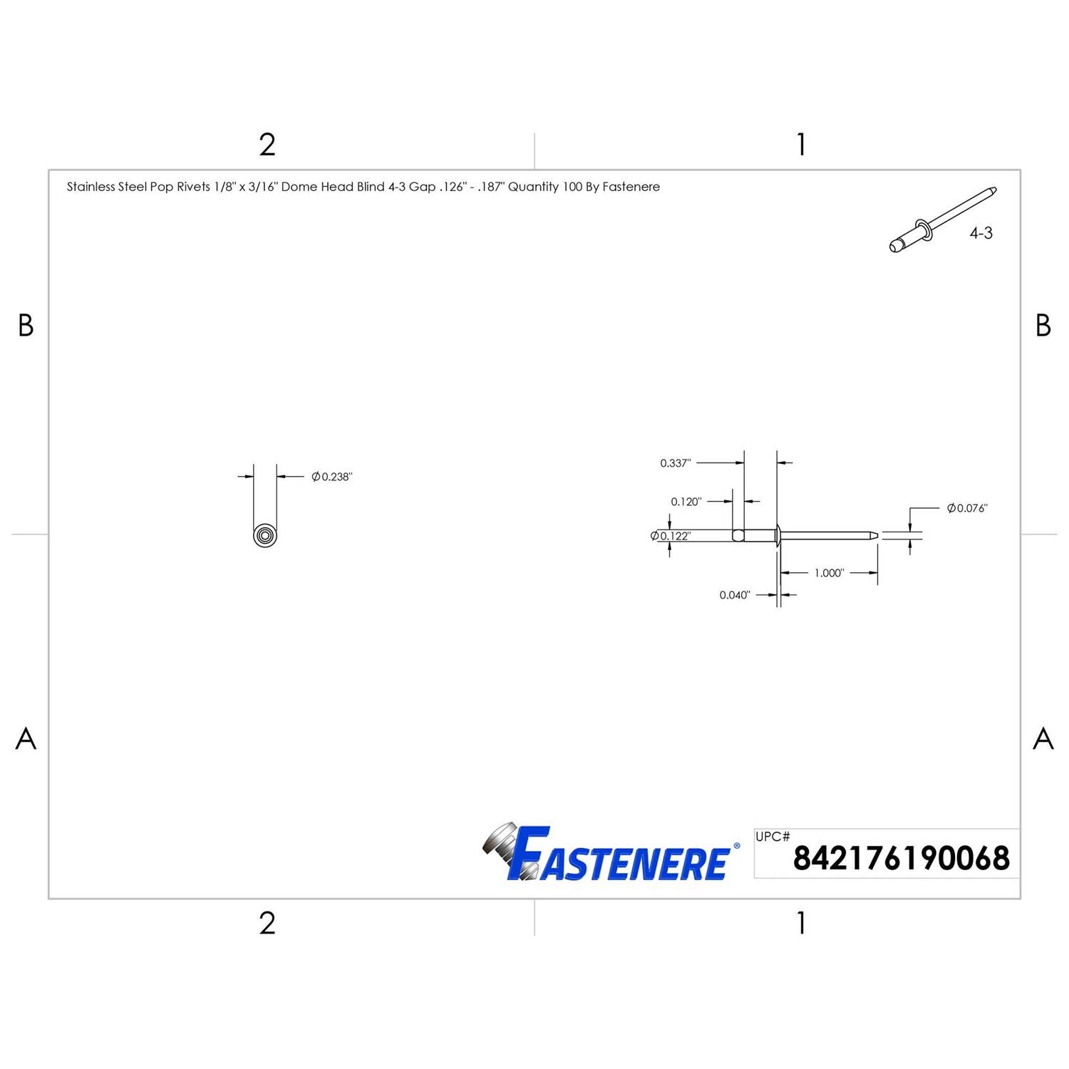 Fastenere Dome Head Pop Rivets Stainless Steel - Image 3