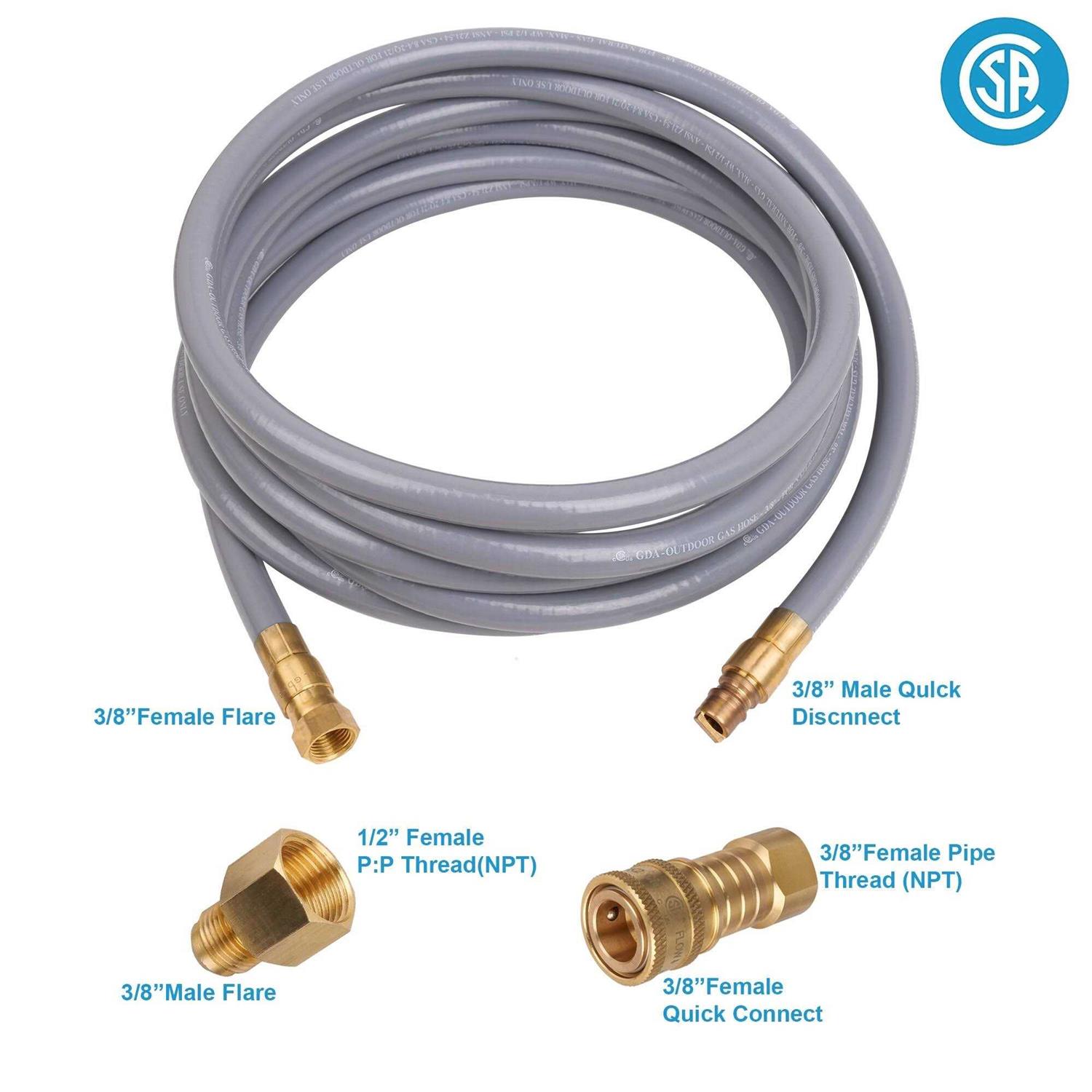Empava 15-ft 3/8-in Natural Gas Hose with Quick Connect Fittings - Image 3