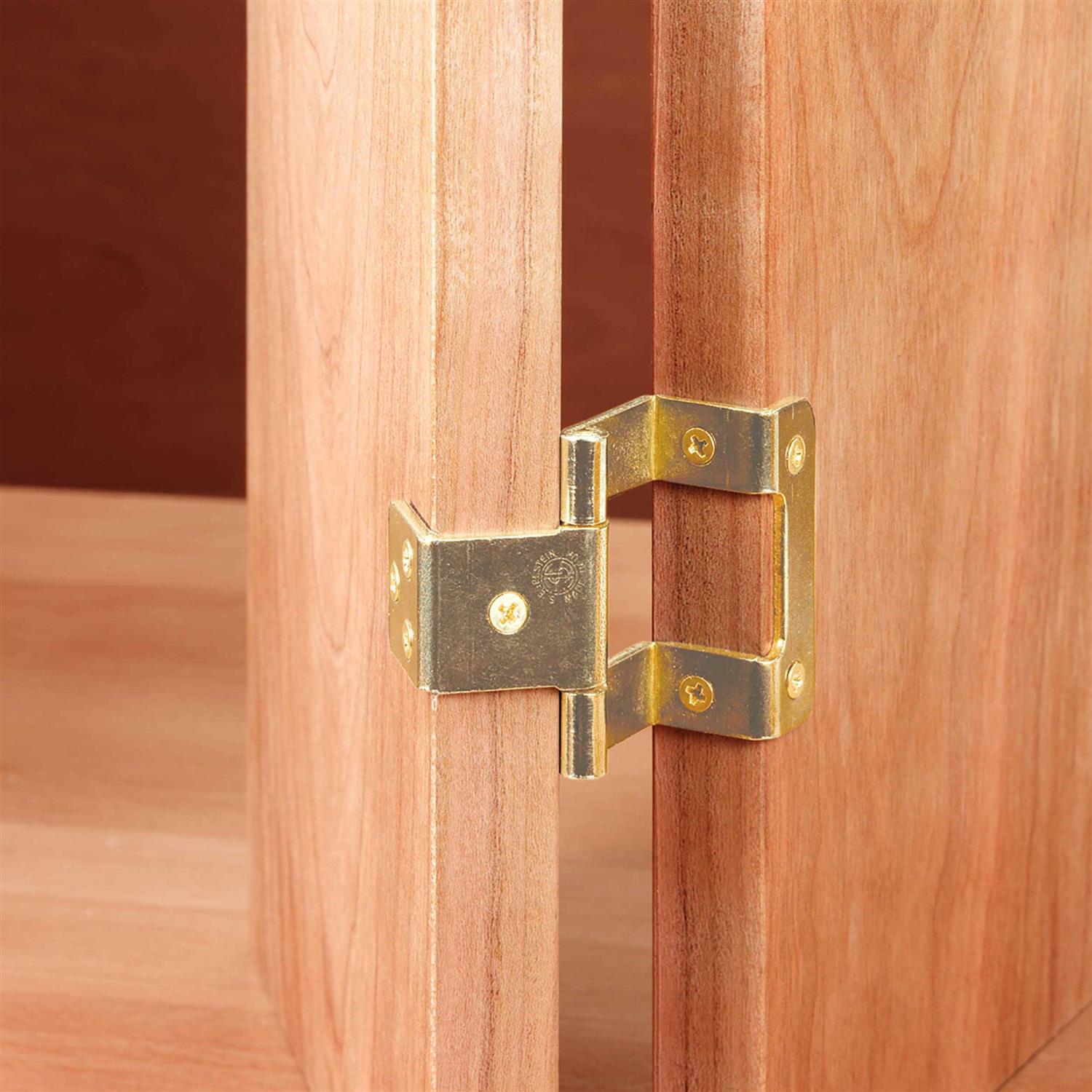 Highpoint Non-Mortise 270 Degree Hinges Bright Brass Pair