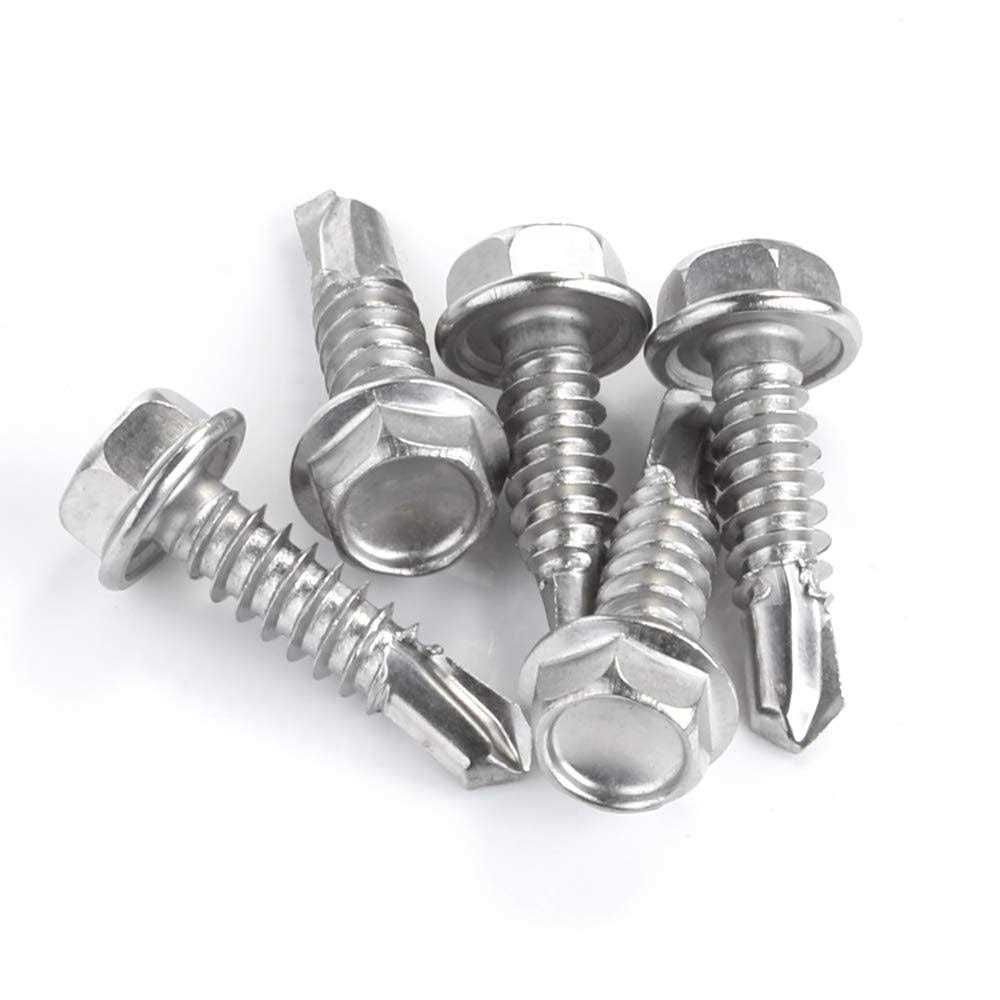 MewuDecor Hex Washer Head Self Drilling Sheet Metal Tek Screws with Drill Point - Image 4