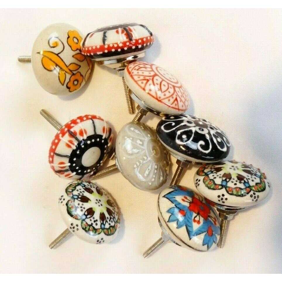 jgarts 10 x Mix Vintage Look Flower Ceramic Knobs Door Handle Cabinet Drawer Cupboard Pull Mandala Xfer New - Image 4