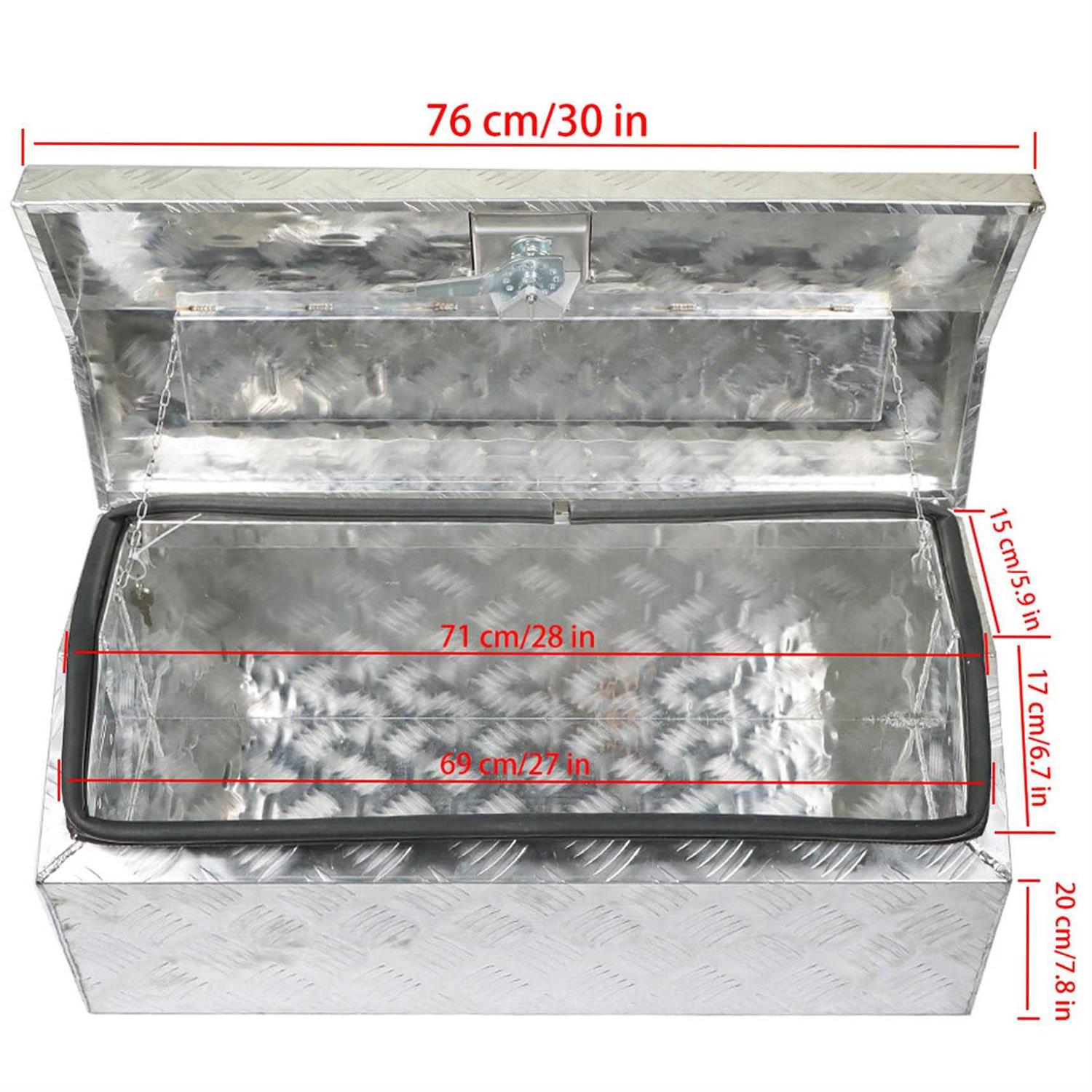 Rainman S 30 Aluminum Trailer Tool Box Chest Box Pickup Truck Bed Storage Toolboxes Organizer Side Handle - Image 5