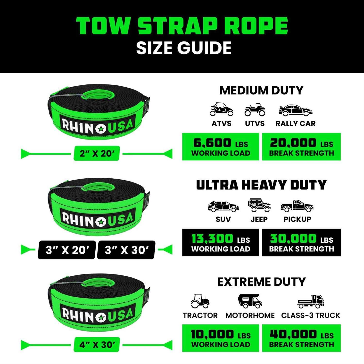 Rhino USA Recovery Tow Strap 3 x - Image 3