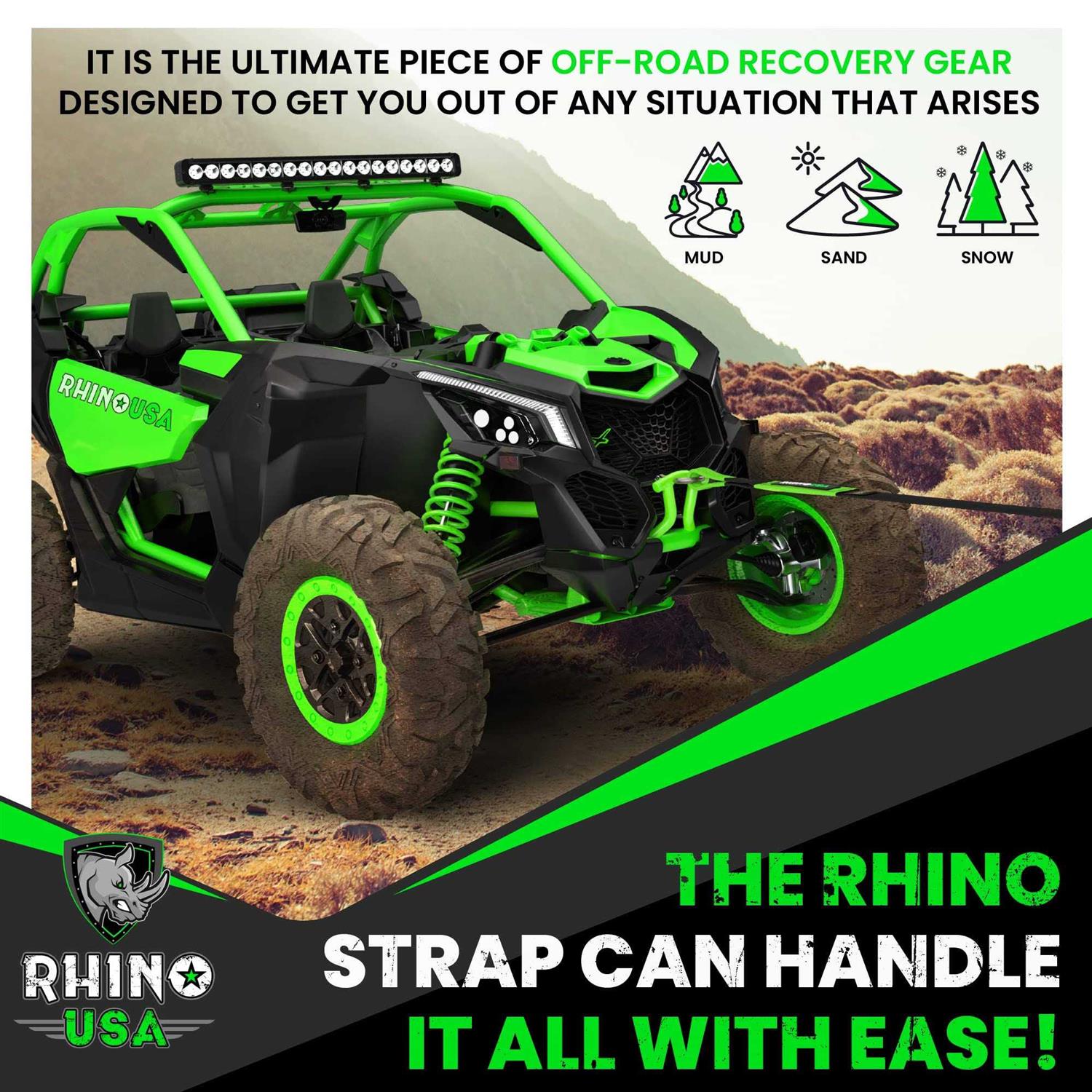 Rhino USA Recovery Tow Strap 3 x - Image 4