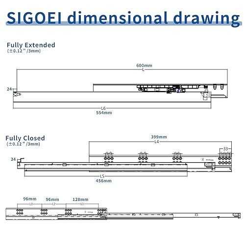 SIGOEI Bottom Mount Soft Close Drawer Slides Full Extension Concealed Rails Track 80 lb Load Capacity 1 Pair - Image 4
