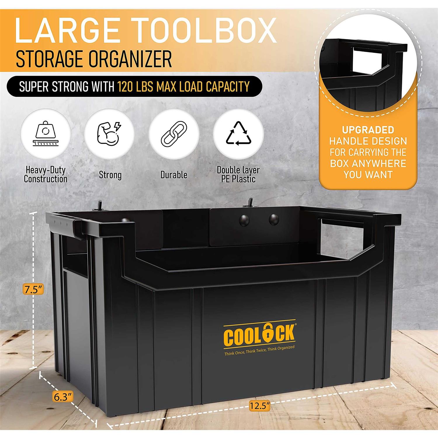 COOLOCK 2 Pack E Track Basket – Wall-Mounted E-Track Hanging Storage Box for Organizing Tools & Cargo Bin Accessories – Enclosed Trailer Container - Image 3