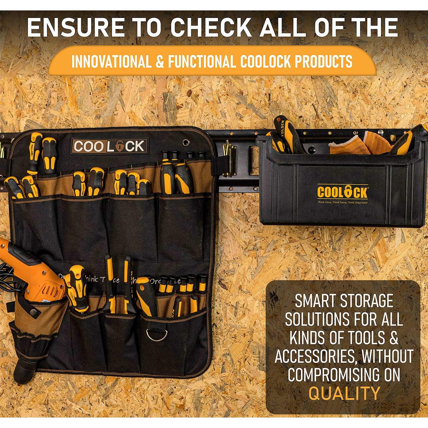 COOLOCK 2 Pack E Track Basket – Wall-Mounted E-Track Hanging Storage Box for Organizing Tools & Cargo Bin Accessories – Enclosed Trailer Container - Image 5