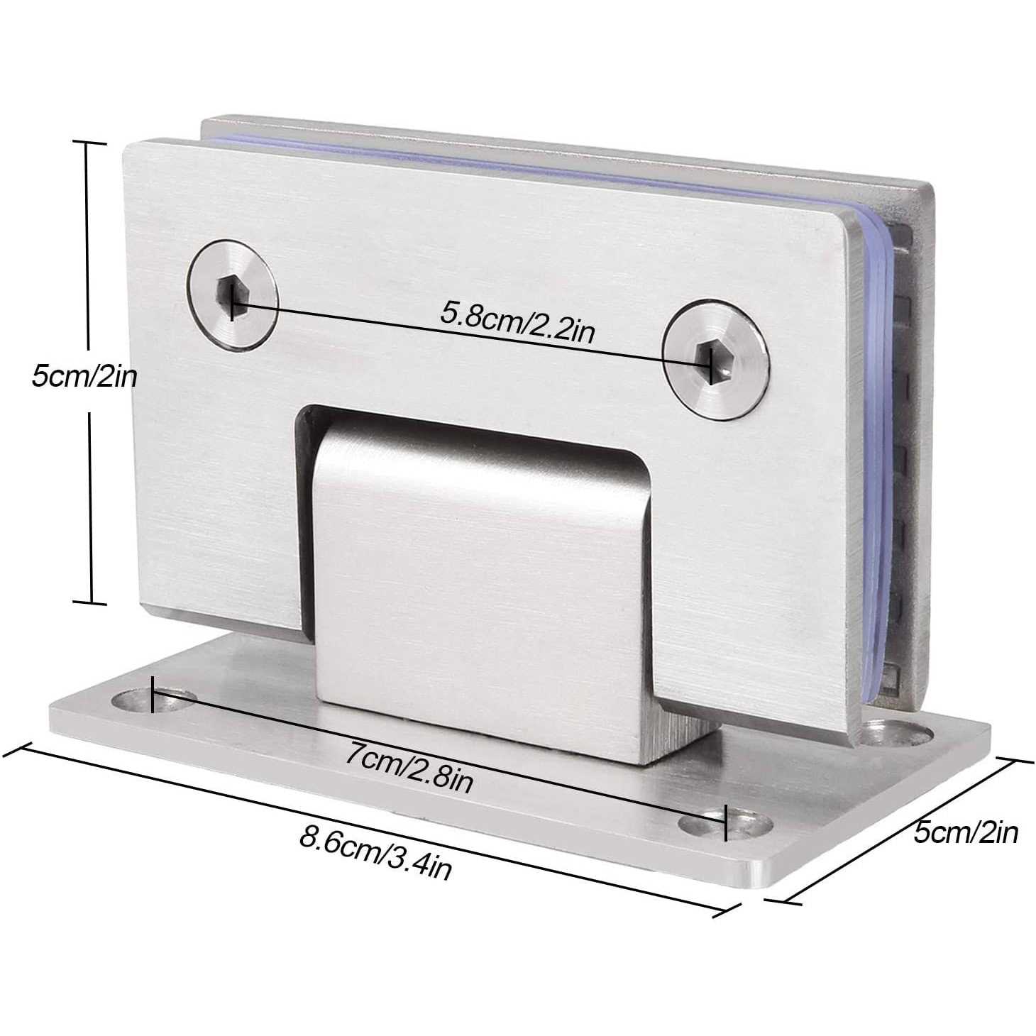 Acrux7 2pcs heavy duty 90 Degree Glass Door Hinges Stainless Steel Glass Shower Door Hinges Frameless Cupboard Showcase cabin - Image 3