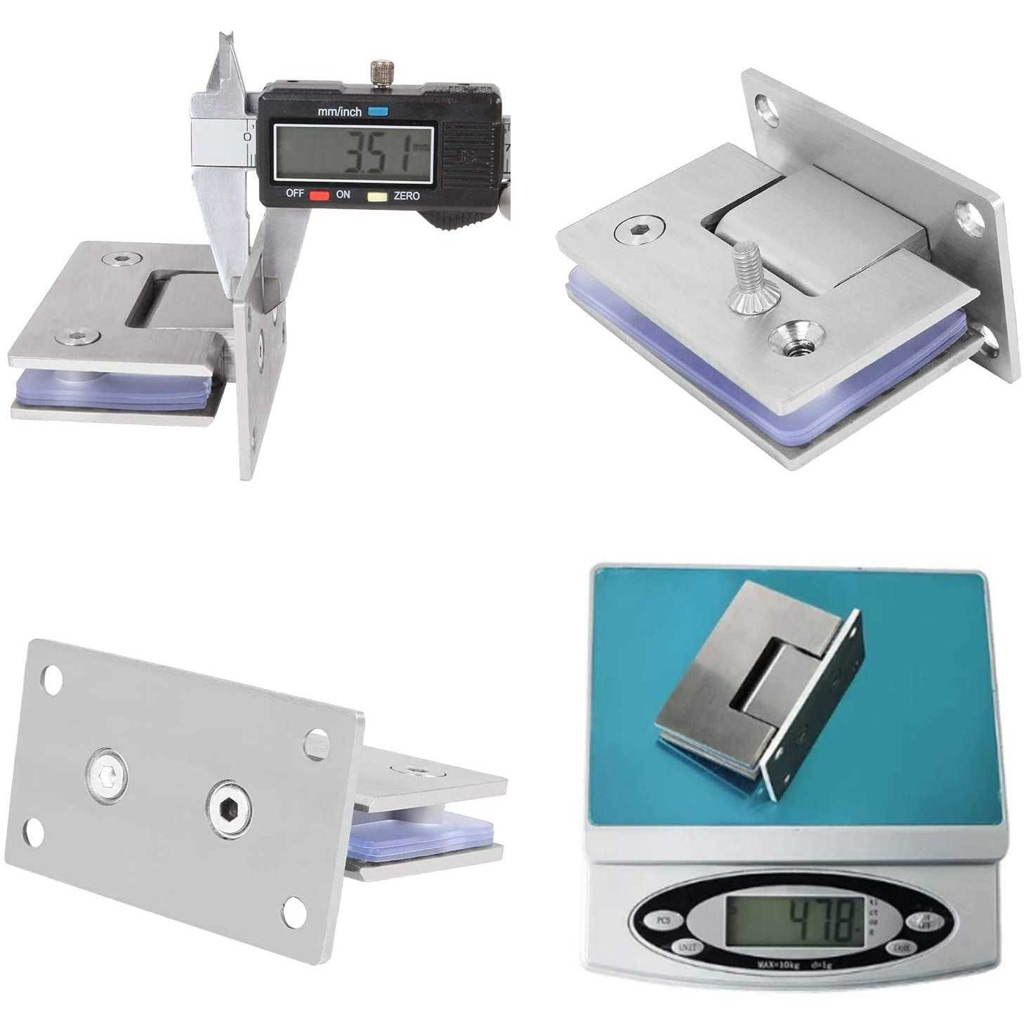 Acrux7 2pcs heavy duty 90 Degree Glass Door Hinges Stainless Steel Glass Shower Door Hinges Frameless Cupboard Showcase cabin - Image 5