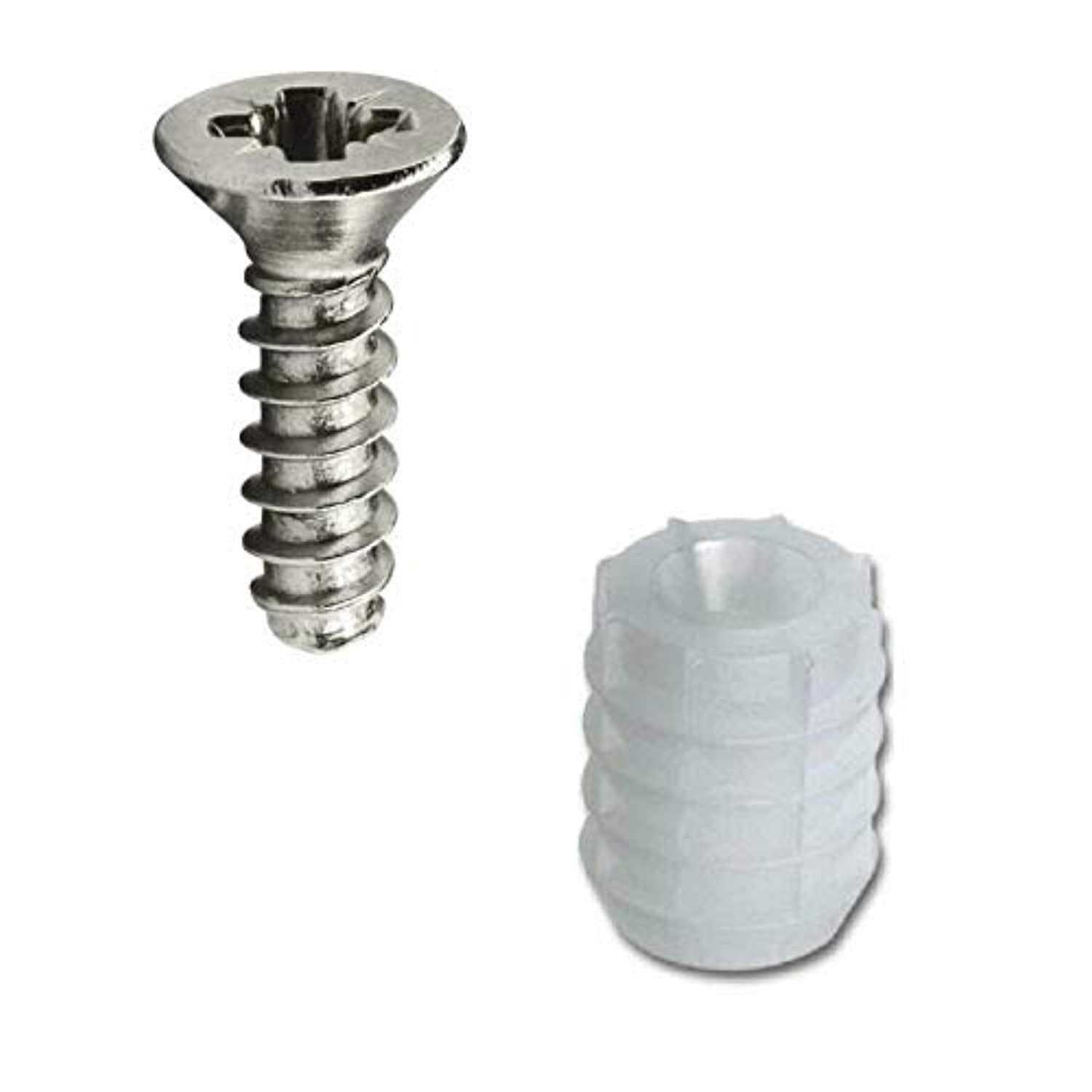 silverline 8mm plastic hinge dowel inserts with Screws - Image 3