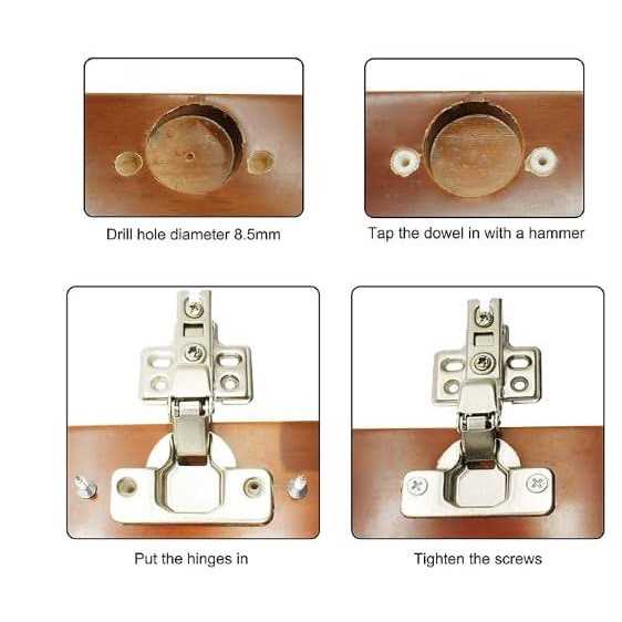 silverline 8mm plastic hinge dowel inserts with Screws - Image 5