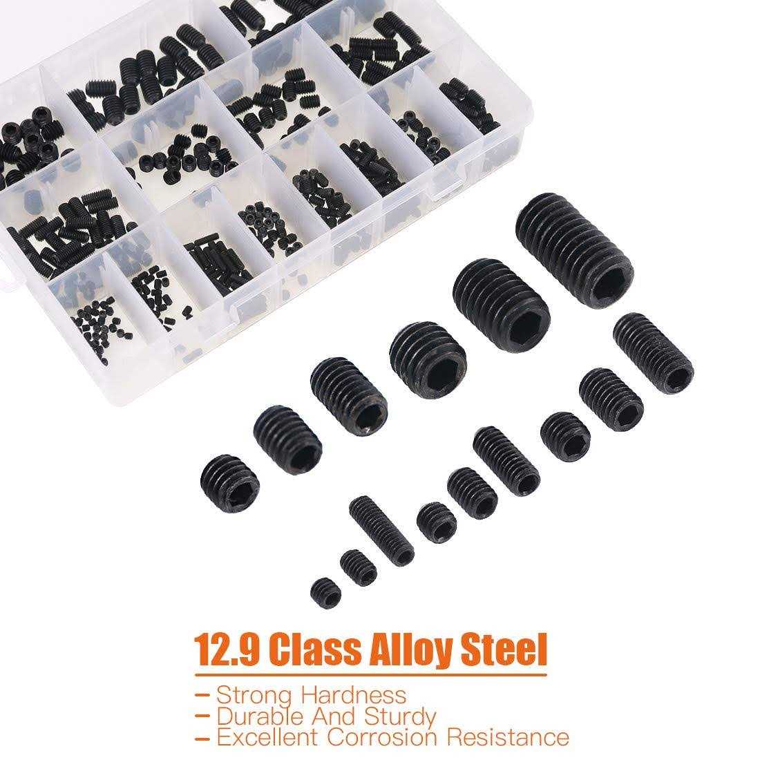 Rustark 450Pcs M3/M4/M5/M6/M8 Allen Head Socket Hex Grub Screw Set Assortment Kit with Internal Hex Drive - Image 4