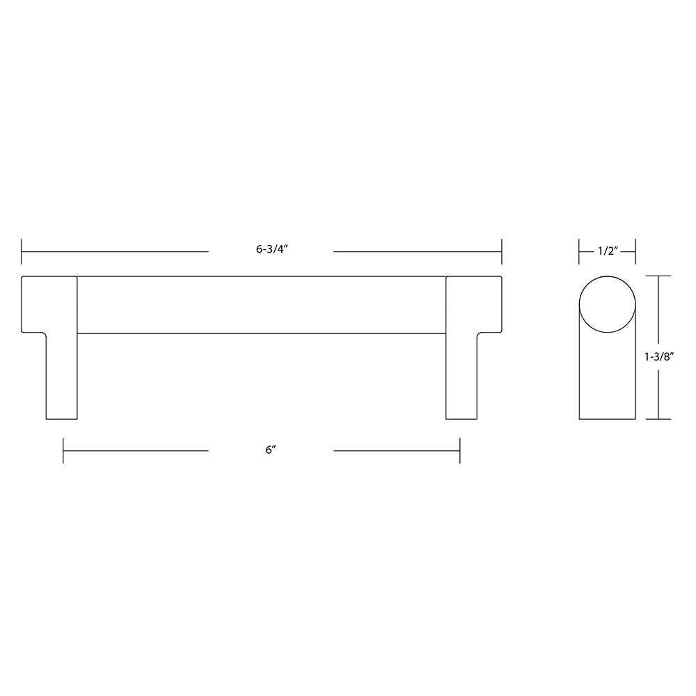 Emtek Select Rectangular Stem Knurled Cabinet Pull 6 C-to-C 84055.RECUS4.KNUS4 - Image 3