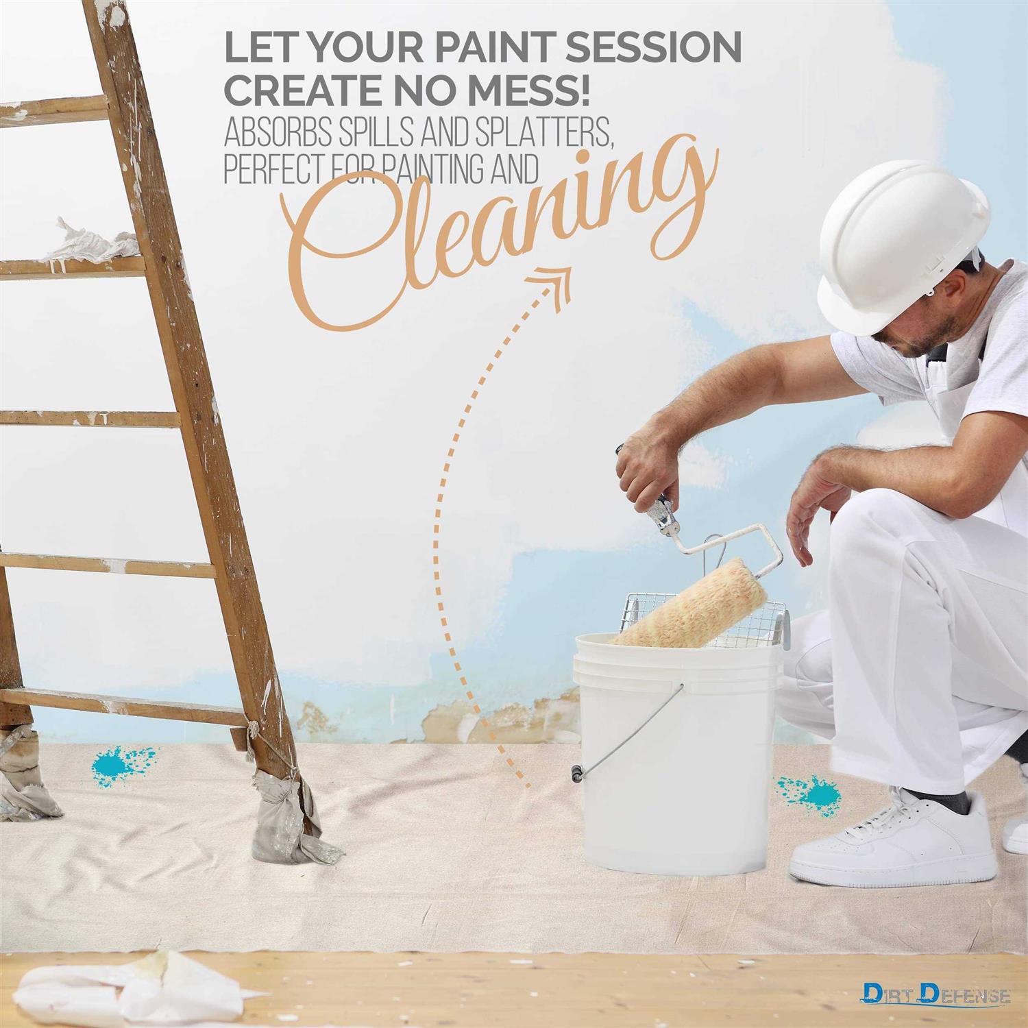 Dirt Defense Canvas Drop Cloth Cotton Tarp Large Canvas Tarp for Art Supplies, Drop Cloths for Painting Supplies/Paint Canvas Fabric And Furniture - Image 4