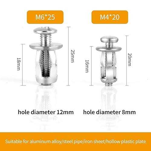 DLUGOPIS 10 Pieces Hollow Metal Cavity Fixing Hollow Door Anchor for 0-5mm Door Extra Short Hollow Wall Anchors Aluminium cladding Sheet Steel Pipe - Image 3