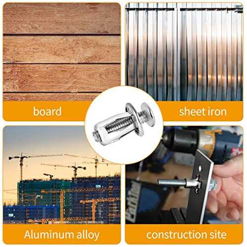 DLUGOPIS 10 Pieces Hollow Metal Cavity Fixing Hollow Door Anchor for 0-5mm Door Extra Short Hollow Wall Anchors Aluminium cladding Sheet Steel Pipe - Image 4