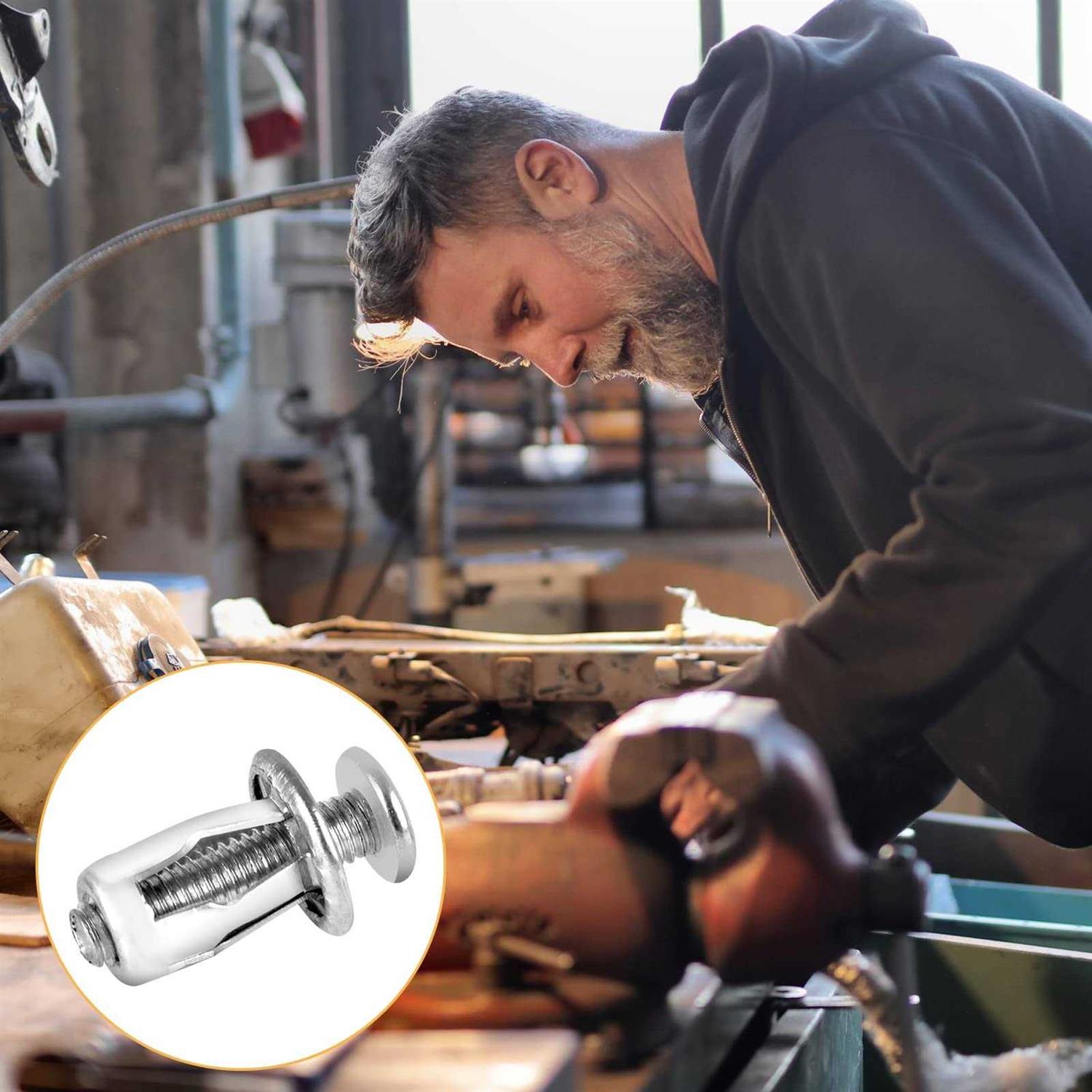 DLUGOPIS 10 Pieces Hollow Metal Cavity Fixing Hollow Door Anchor for 0-5mm Door Extra Short Hollow Wall Anchors Aluminium cladding Sheet Steel Pipe - Image 5