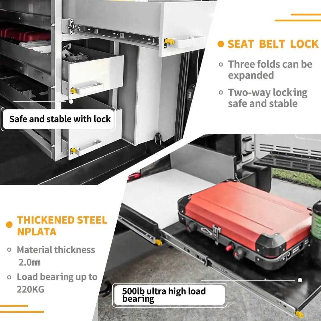 AOLISHENG Heavy Duty Ball Bearing Drawer Slides With Lock High Load Bearing Drawer Runner - Image 5