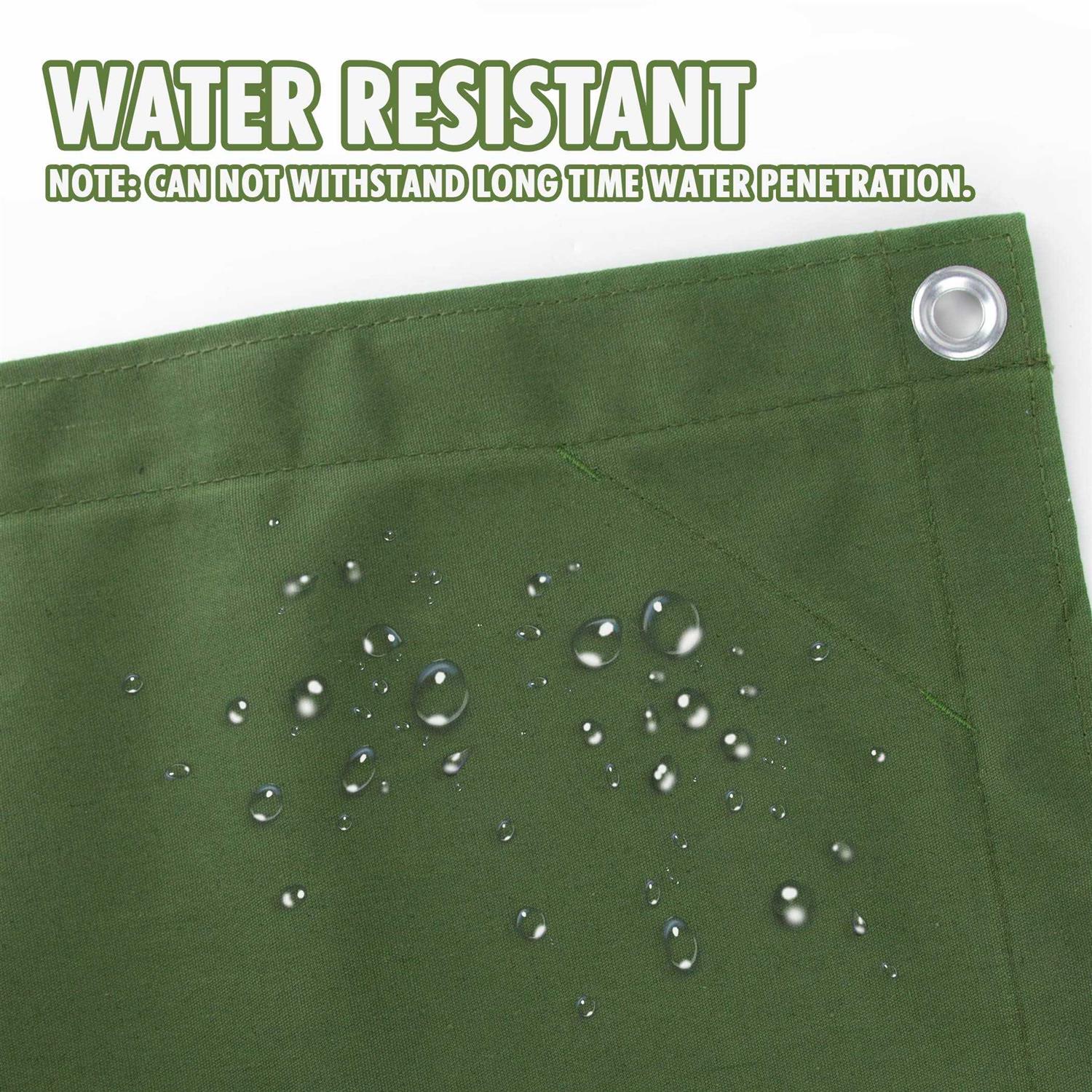 Cartman Finished Size Tan Canvas Tarp with Rustproof Grommets - Image 5