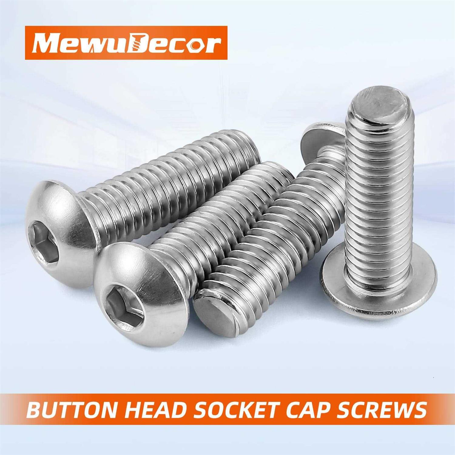 MewuDecor M8-1.25 x Button Head Socket Cap Screws Stainless Steel 18-8 - Image 4