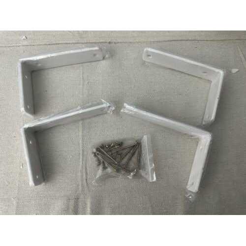 MHMYDZ 4 Pack L 6 x H 4 x W1.5 5mm Thick Black L Shelf Bracket - Image 4