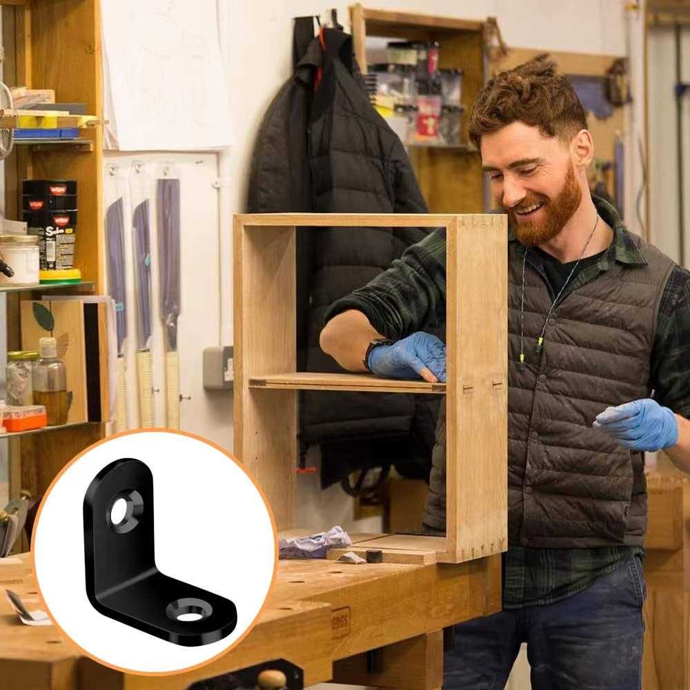 SEANSDA 40pcs L Bracket Corner Brace Sets Stainless Steel Corner Bracket 90 Degree Right Angle Bracket - Image 4