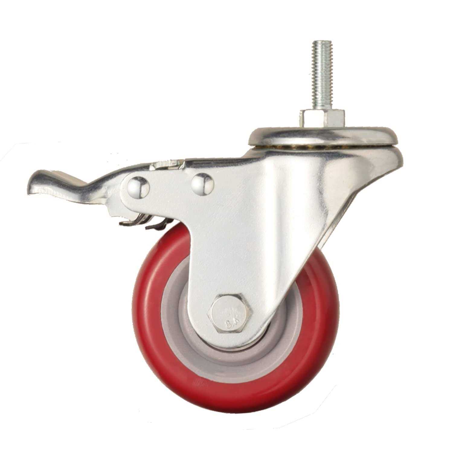 Heavy Duty Stem Caster Wheels Double Bearing PU Castors No Noise Swivel Casters - Image 3