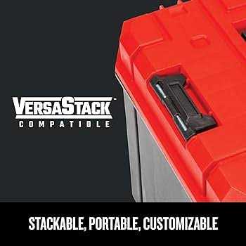 Craftsman VERSASTACK 17-in Red Plastic Lockable Tool Box - Image 3