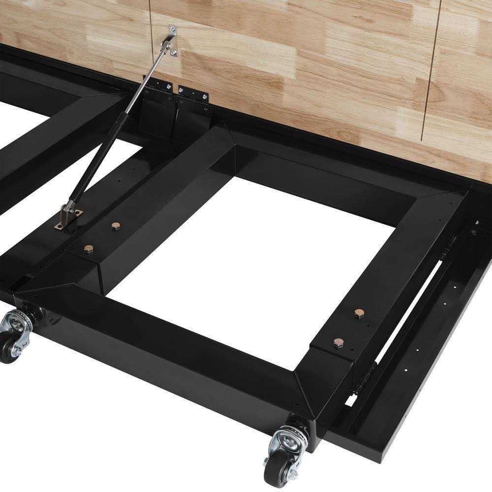 Husky Ready-To-Assemble 6 ft. Folding Adjustable Height Solid Wood Top Workbench in Black - Image 5