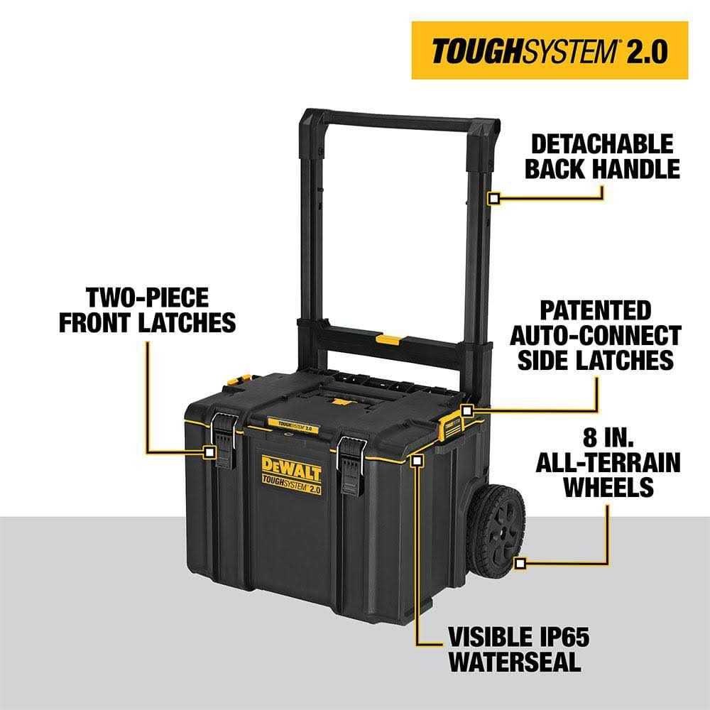 DEWALT TOUGHSYSTEM 2.0 22 in. Small Tool Box, TOUGHSYSTEM 2.0 24 in. Mobile Tool Box, 22 in. Medium Tool Box and Deep Tool Tray - Image 4