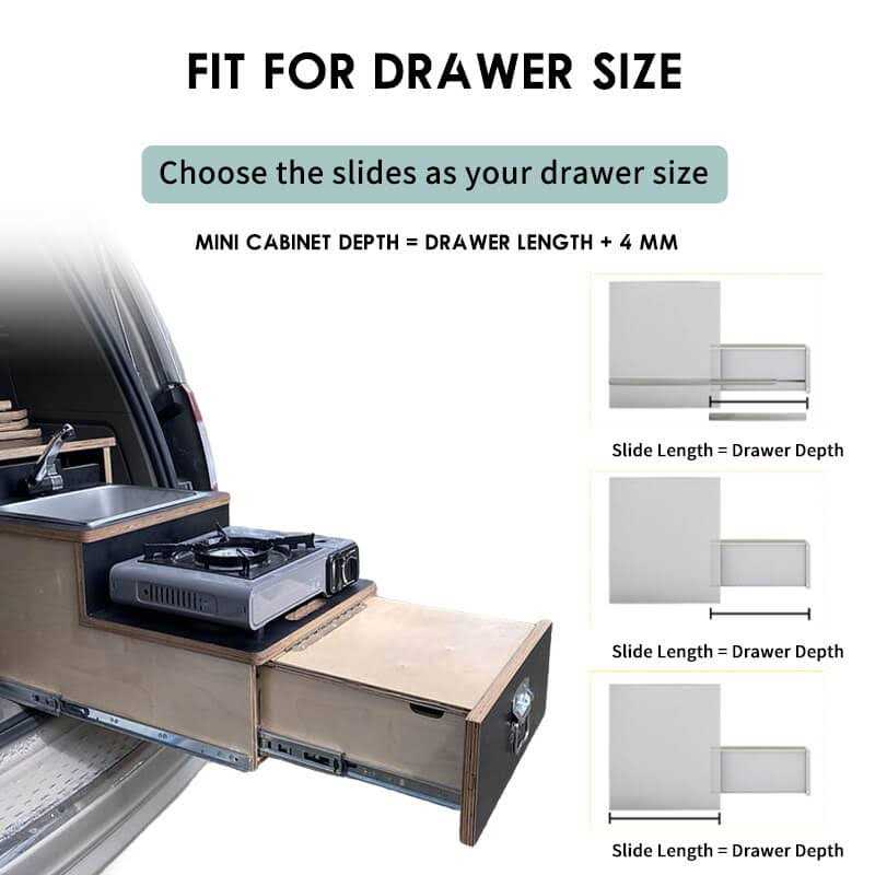 AOLISHENG Heavy Duty Drawer Slides Load Capacity 3 Section Drawer Slide Rails Side Mount - Image 3