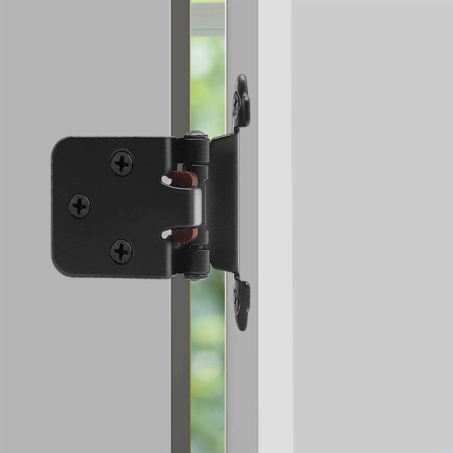 Taokyid 20 Pack Cabinet Door Hinges Matte Black Self Closing Overlay Kitchen Hinges,Stainless Steel Screw Included - Image 4