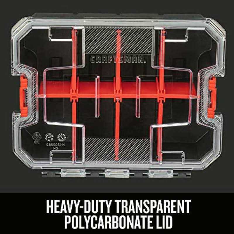 Craftsman VersaStack 7.5 in. W X 2.76 in. H Small Parts Bin Plastic 8 compartments Black/Red - Image 5
