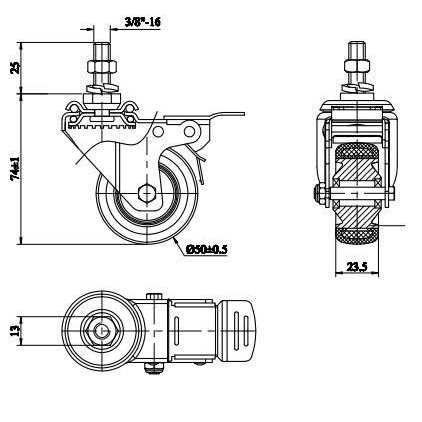 Finnhomy Swivel Caster Wheels 2 Inch Heavy Duty Threaded Stem Casters Set of 4 Premium Polyurethane Wheels - Image 3