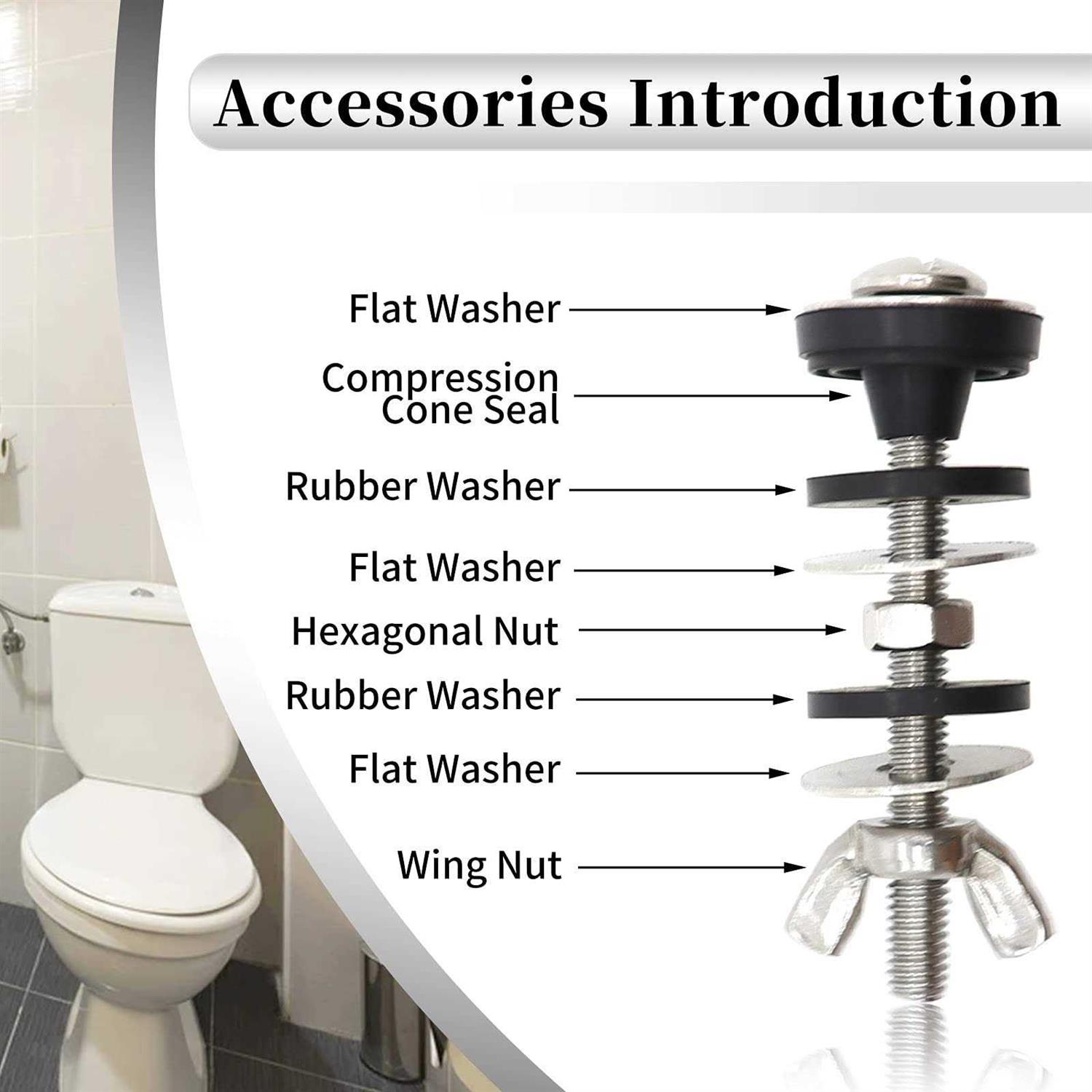 Heavy Duty Toilet Bolts, Rubber And Stainless Gaskets, And - Image 4