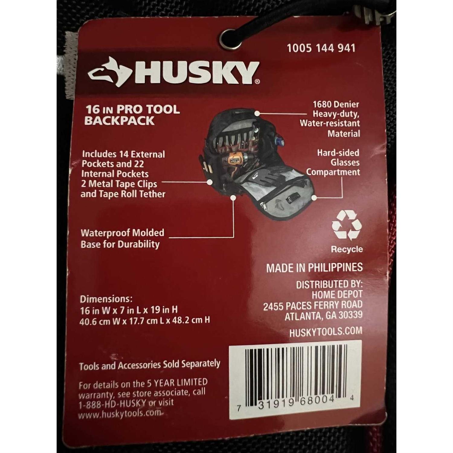 Husky 16 in. Pro Tool Backpack H-68004-03 - Image 5