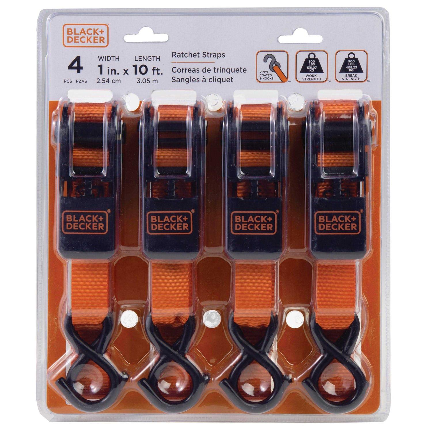 BLACK+DECKER 10 ft. x 1 in. Light Duty Ratchet Tie-Down Straps BD1005 - Image 3