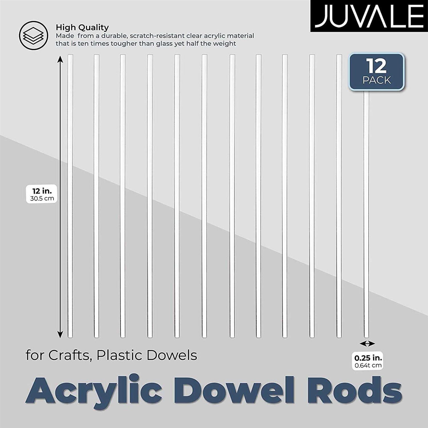 Juvale 12 Pack Plastic Dowel Rods for DIY Projects - Image 2