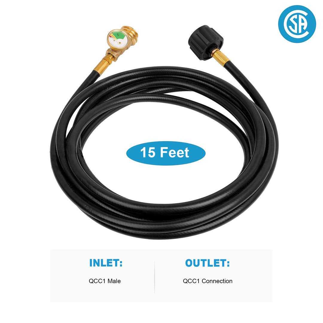 Empava 15 ft. Propane Extension Hose with Gauge - Image 4