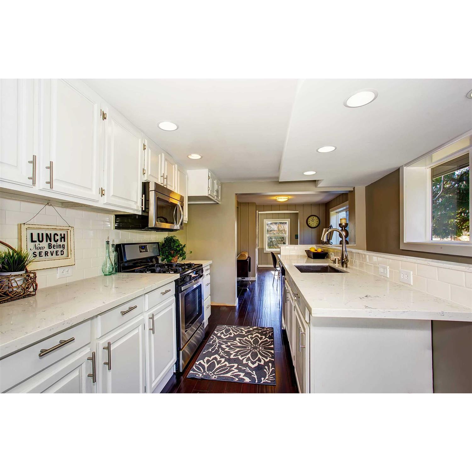 DecoBasics Cabinet Hinges Brushed Nickel for Kitchen Cabinets Doors -1/2 Overlay -Self Closing Kitchen Cabinet Hinges - Image 3