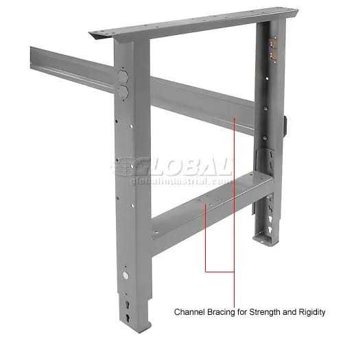 Global Industrial 36 Adjustable Height Workbench C-Channel Leg - Image 4